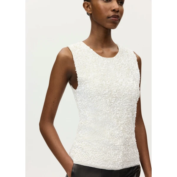 Adam Lippes Santi Top in Ivory, view 4