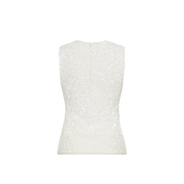 Adam Lippes Santi Top in Ivory, view 5
