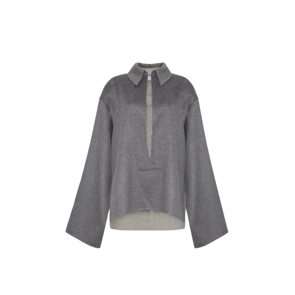 Adam Lippes Shiloh Top in Heather Grey