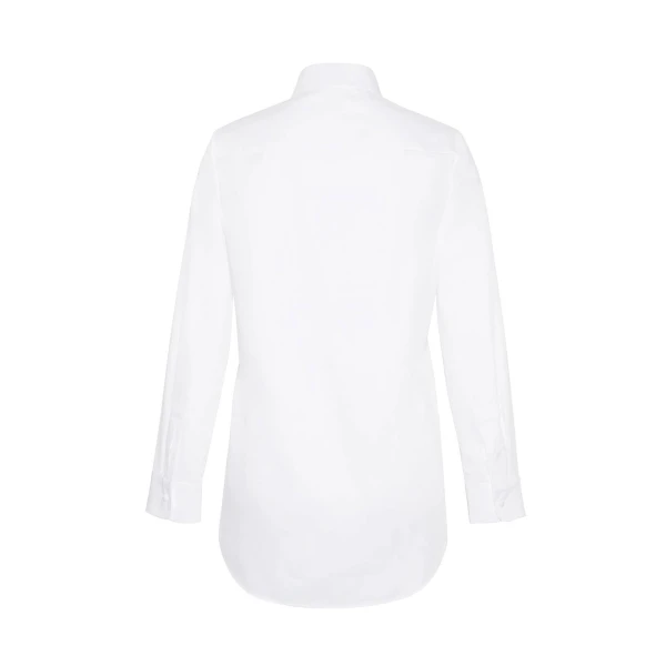 Adam Lippes Shirt With Thin Bow in White, view 4