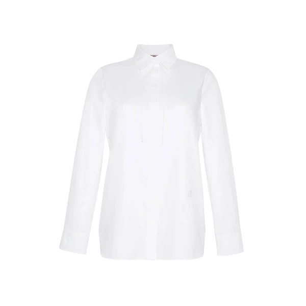 Adam Lippes Shirt With Thin Bow in White