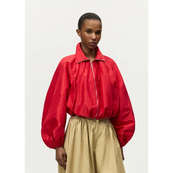 Adam Lippes Simone Jacket in Vermilion, view 4
