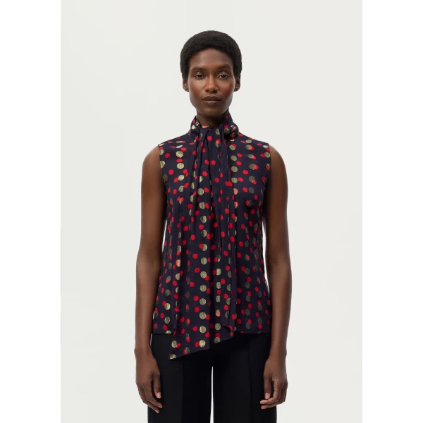 Adam Lippes Swayze Top in Navy Multi, view 2