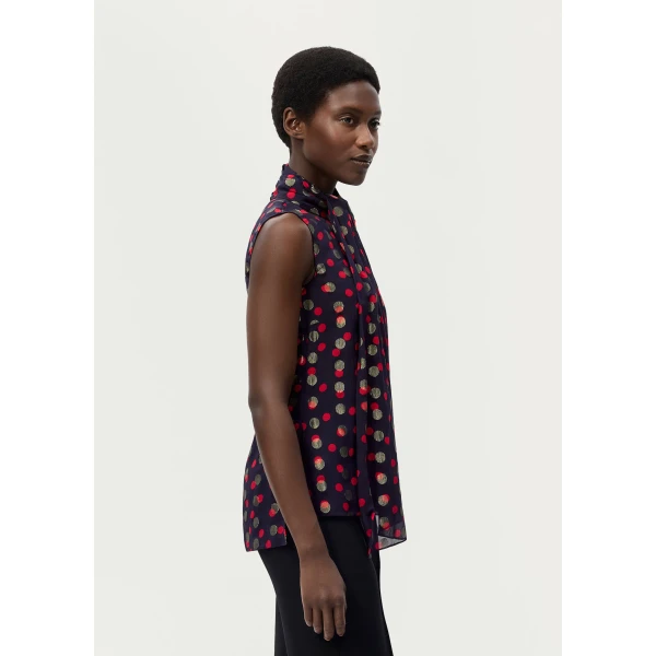 Adam Lippes Swayze Top in Navy Multi, view 3