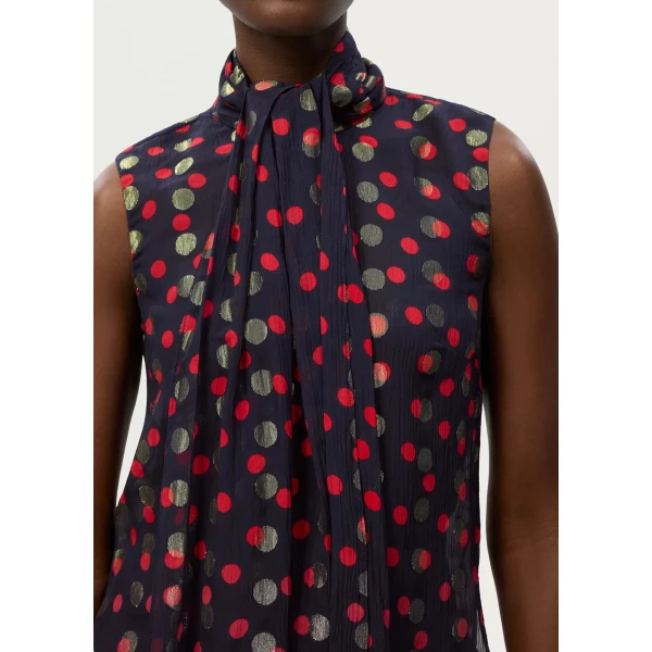 Adam Lippes Swayze Top in Navy Multi, view 4