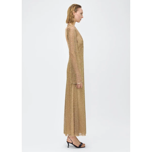 Adam Lippes Sylvia Dress in Gold, view 3