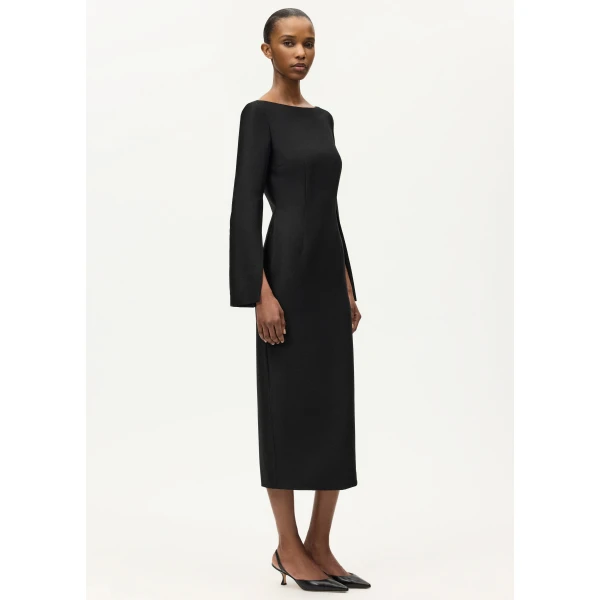 Adam Lippes Talitha Dress in Black, view 3