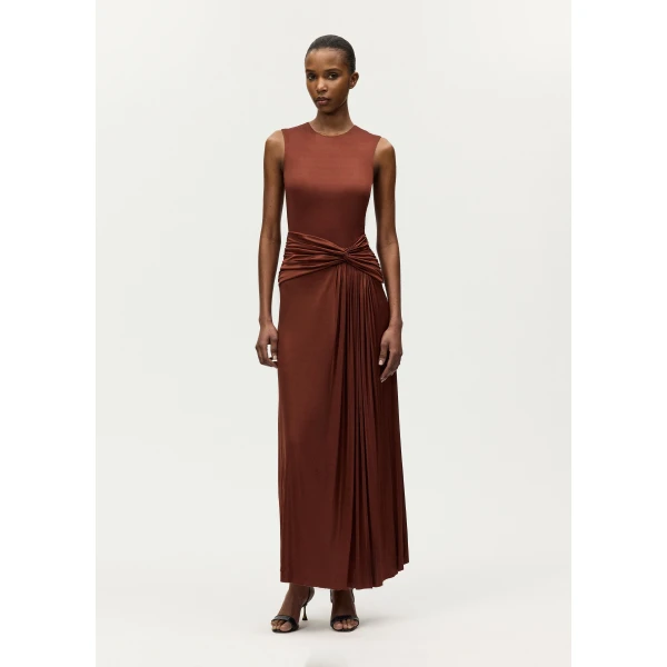 Adam Lippes Talitha Dress in Copper, view 2