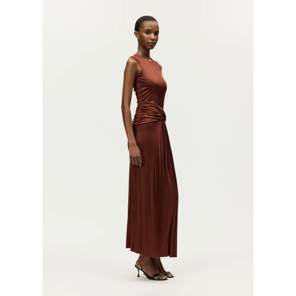 Adam Lippes Talitha Dress in Copper, view 3