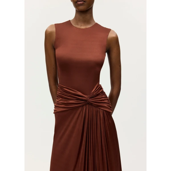 Adam Lippes Talitha Dress in Copper, view 4