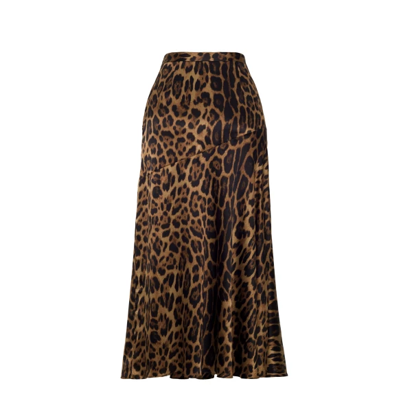 Adam Lippes Tess Skirt in Natural Leopard, view 4