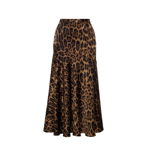 Adam Lippes Tess Skirt in Natural Leopard