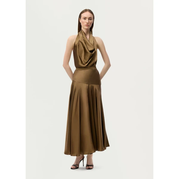 Adam Lippes Thea Skirt in Olive, view 2