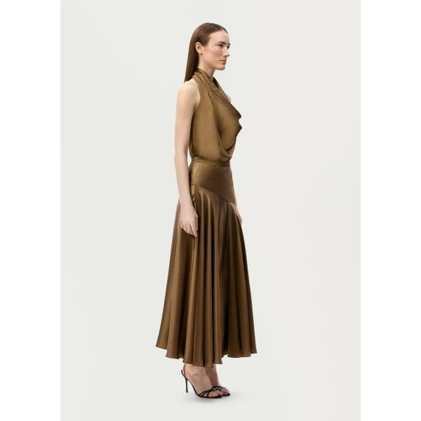 Adam Lippes Thea Skirt in Olive, view 3