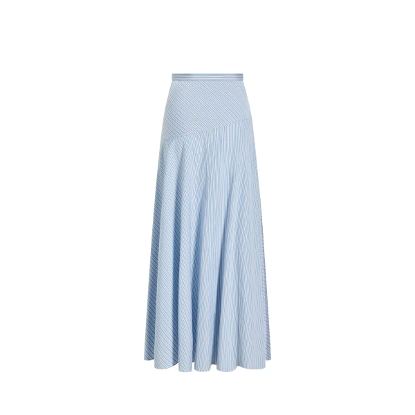 Adam Lippes Thea Skirt in Pale Blue/White, view 4