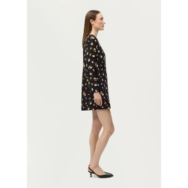 Adam Lippes Tilley Dress in Black Floral, view 3