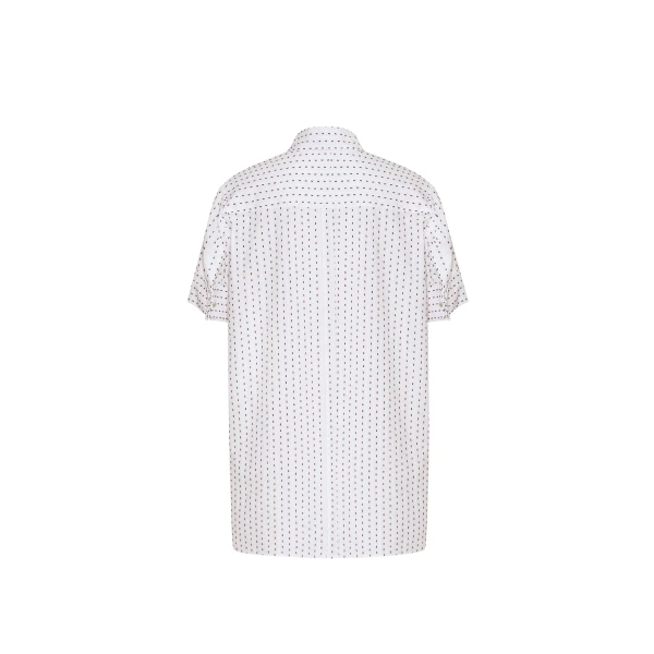 Adam Lippes Trapeze Shirt in White/Ink, view 4