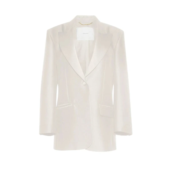 Adam Lippes Tux Jacket in Ivory