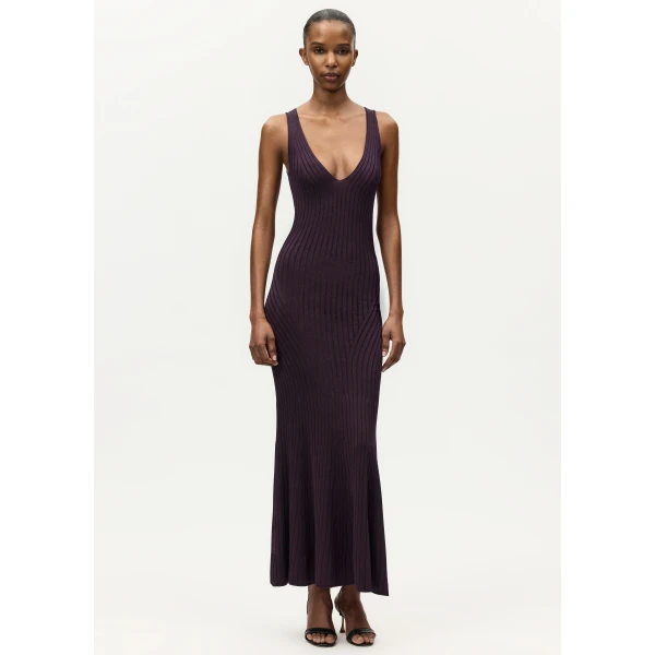 Adam Lippes Twyla Dress in Aubergine, view 2