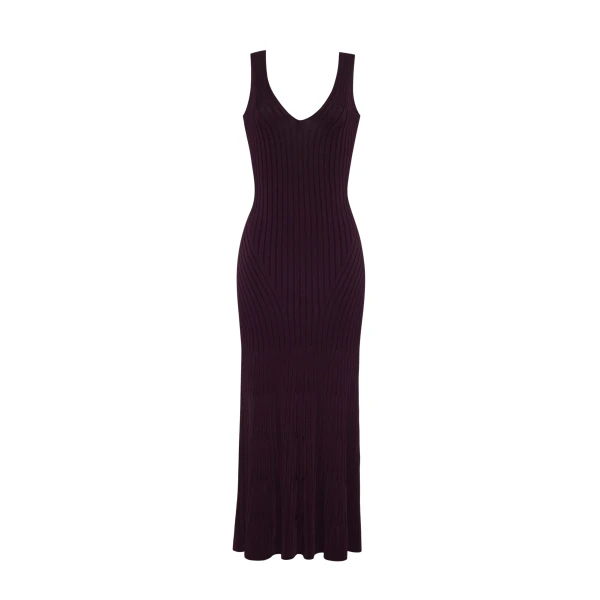 Adam Lippes Twyla Dress in Aubergine