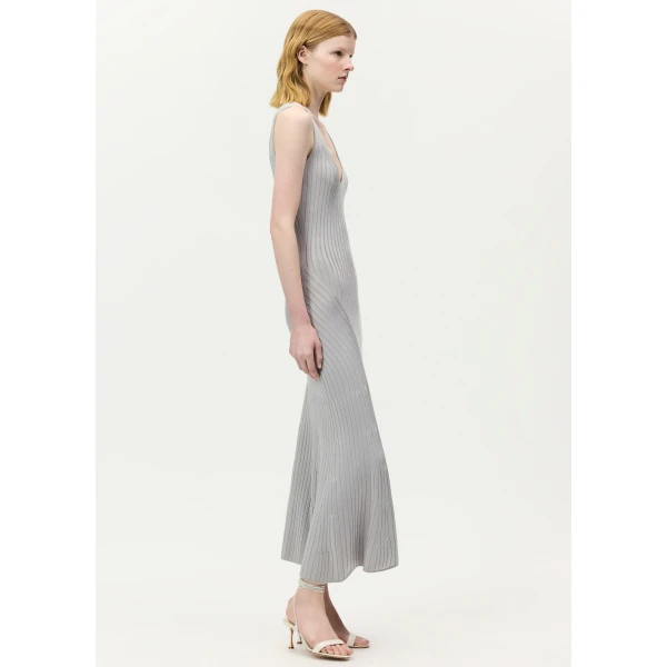 Adam Lippes Twyla Dress in Silver, view 3