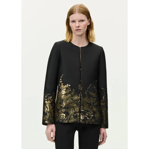 Adam Lippes Valens Jacket in Black/Gold, view 2