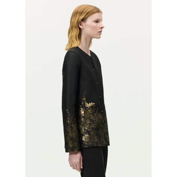 Adam Lippes Valens Jacket in Black/Gold, view 3