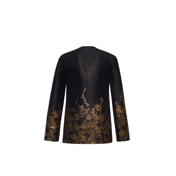 Adam Lippes Valens Jacket in Black/Gold, view 5
