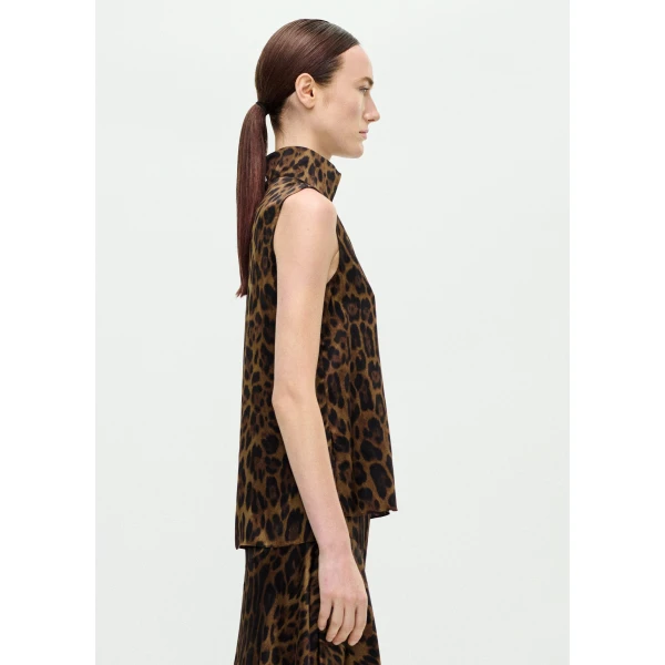 Adam Lippes Varick Top in Natural Leopard, view 3