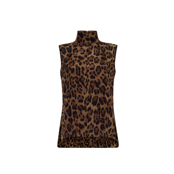 Adam Lippes Varick Top in Natural Leopard
