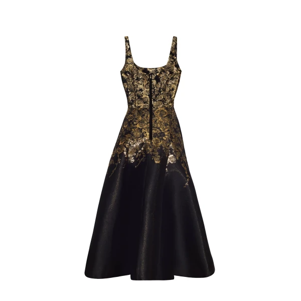 Adam Lippes Veda Dress in Black/Gold, view 2