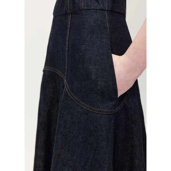 Adam Lippes Veda Dress in Indigo, view 4