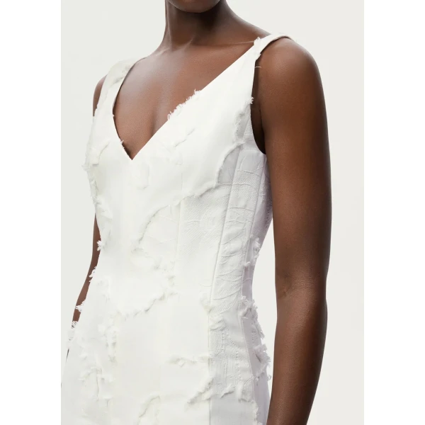 Adam Lippes Willa Dress in White, view 4