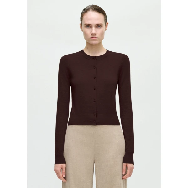 Adam Lippes Worth Cardigan in Mocha, view 2