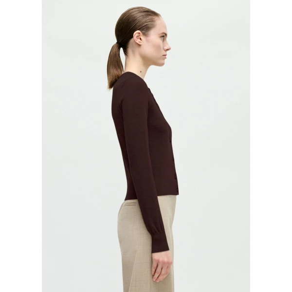 Adam Lippes Worth Cardigan in Mocha, view 3
