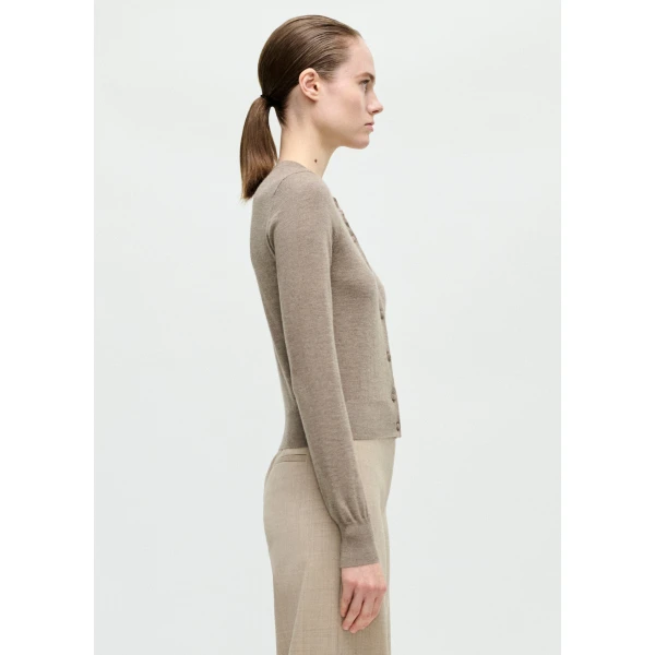 Adam Lippes Worth Cardigan in Oatmeal, view 3