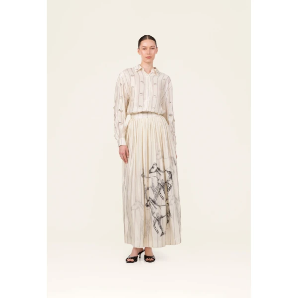 Agua By Agua Bendita Tangelo Arena Maxi Skirt, view 5
