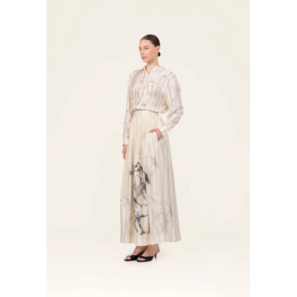 Agua By Agua Bendita Tangelo Arena Maxi Skirt, view 6