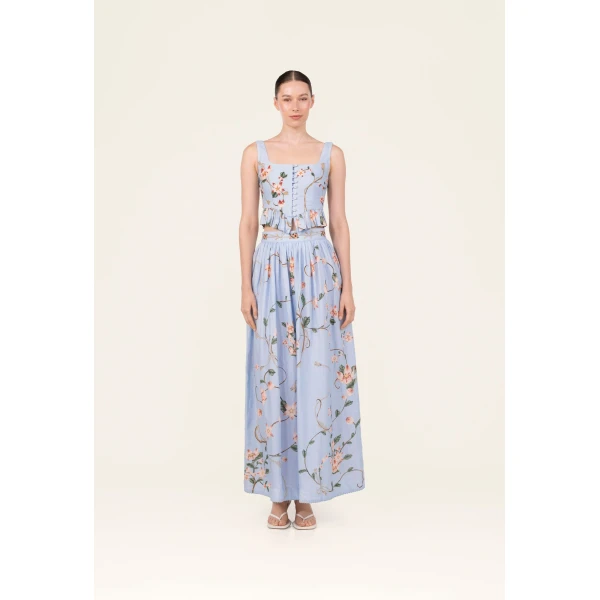 Agua By Agua Bendita Tangelo Navegante Maxi Skirt, view 5
