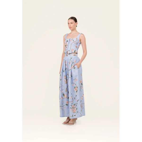 Agua By Agua Bendita Tangelo Navegante Maxi Skirt, view 6