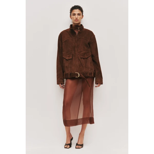 Aje Anisa Suede Leather Jacket, view 2