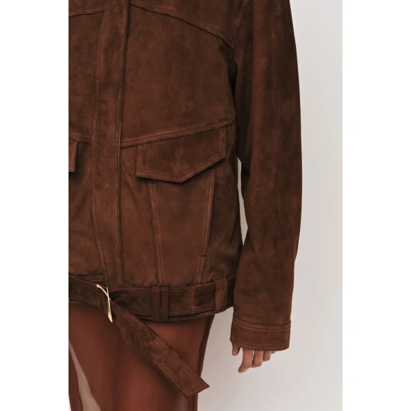 Aje Anisa Suede Leather Jacket, view 5