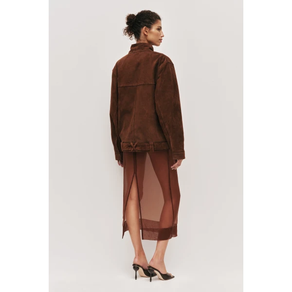 Aje Anisa Suede Leather Jacket, view 7