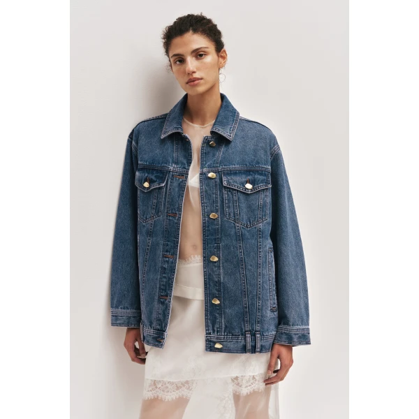 Aje Aradia Oversized Denim Jacket, view 4
