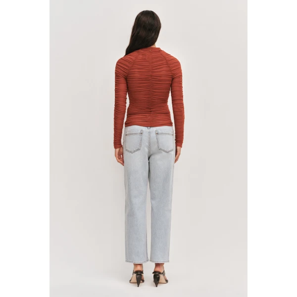 Aje Carline Gathered Mesh Top, view 7