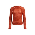 Aje Carline Gathered Mesh Top