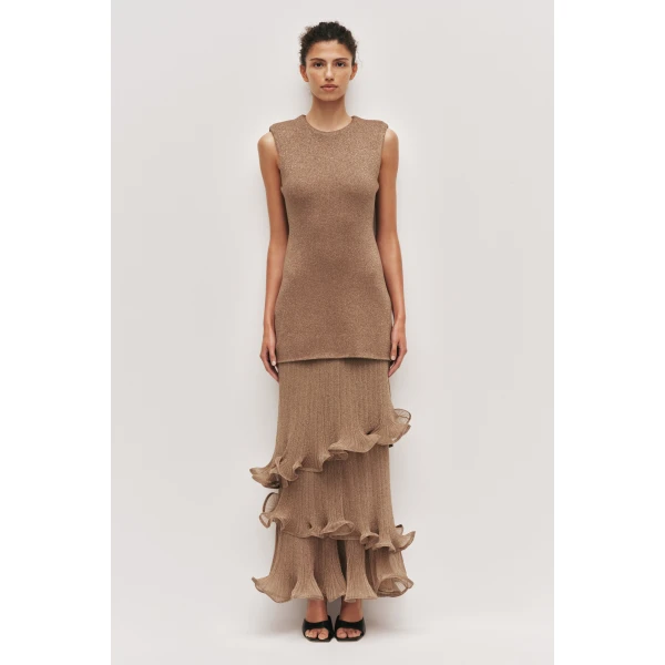 Aje Ciela Ruffle Knit Maxi Dress, view 2