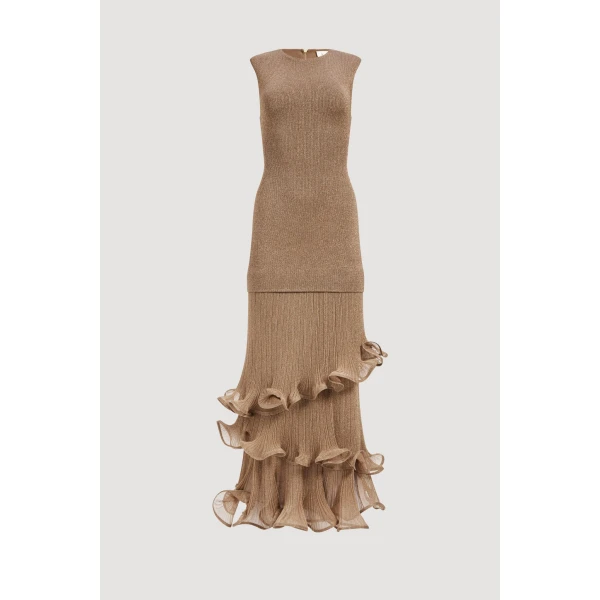 Aje Ciela Ruffle Knit Maxi Dress, view 3