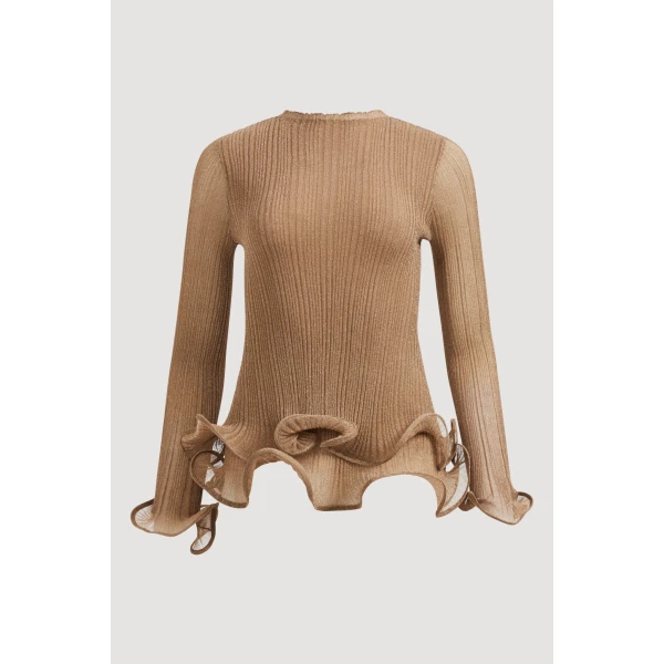 Aje Ciela Ruffle Knit Top, view 3