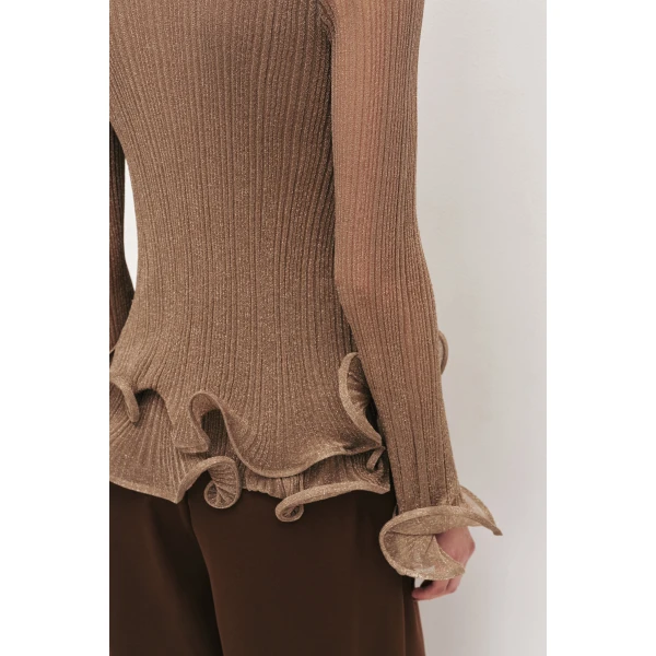 Aje Ciela Ruffle Knit Top, view 5